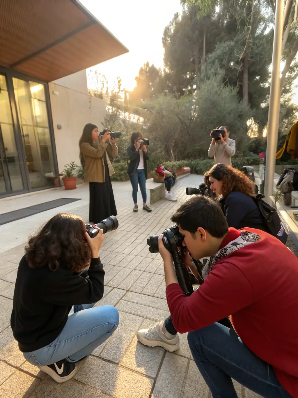 A photo of young members participating in a photography project, highlighting the club's commitment to youth engagement.